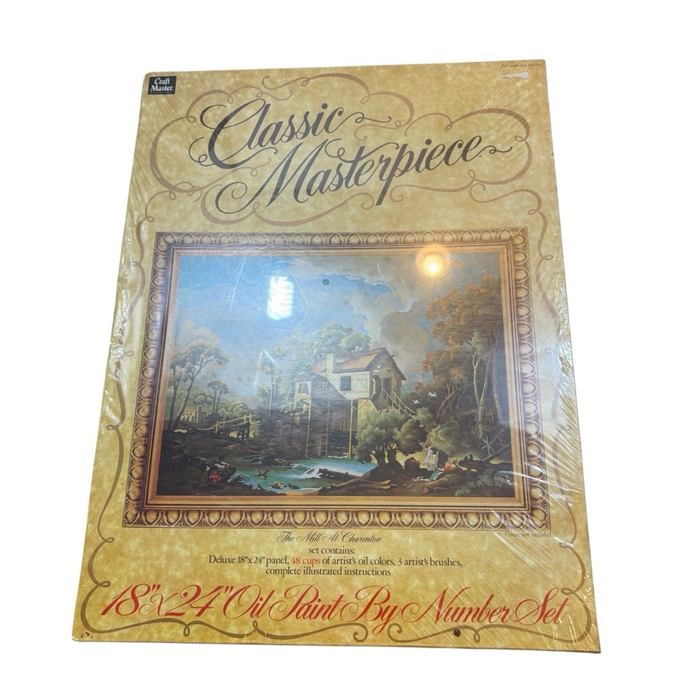 Brand New Seal 1976 Classic Masterpiece Paint by Numbers The Mill at Charenton